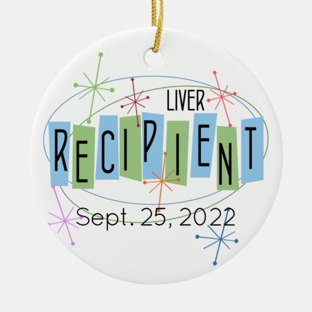 Customisable Liver Recipient and Gift of Life Ceramic Ornament (Front)
