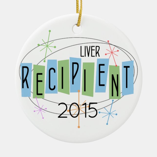 Customisable Liver Recipient Ceramic Ornament (Front)