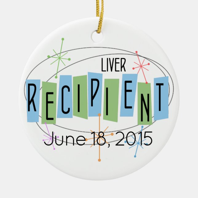 Customisable Liver Recipient with Custom Photo Ceramic Ornament (Front)
