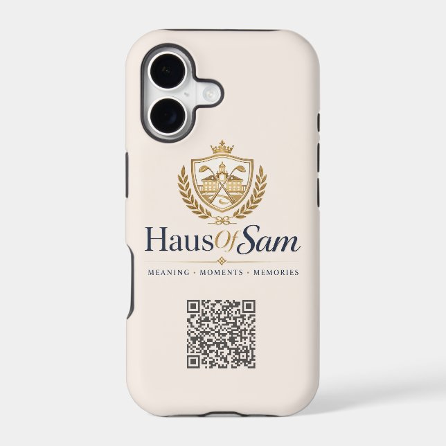 Customisable Logo And QR code Soft Warm Ivory  (Back)