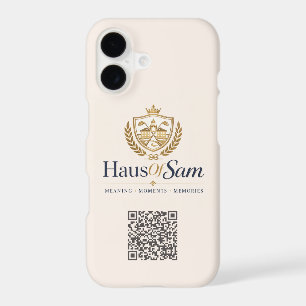 Customisable Logo And QR code Soft Warm Ivory 