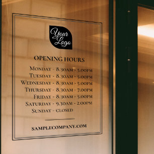 Customisable Logo And Text Business Opening Hours