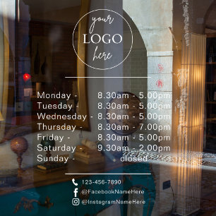Customisable Logo And Text Business Opening Hours