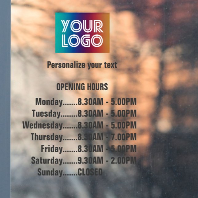 Customisable Logo And Text Business Opening Hours (Creator Uploaded)