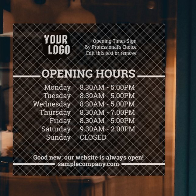 Customisable Logo And Text Business Opening Hours (Creator Uploaded)