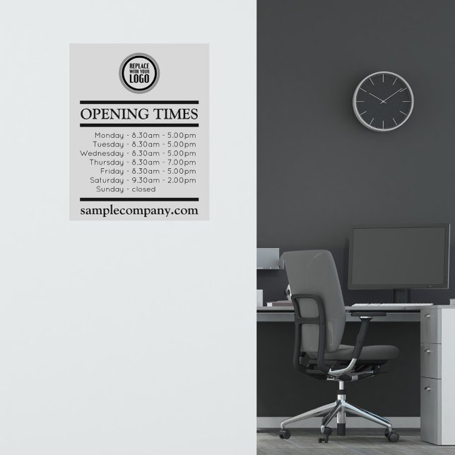 Customisable Logo And Text Business Opening Hours  (Creator Uploaded)