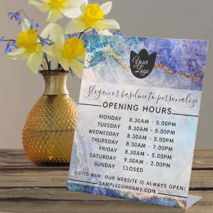  Customisable Logo And Text Business Opening Hours Pedestal Sign