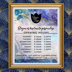 Customisable Logo And Text Business Opening Hours Poster