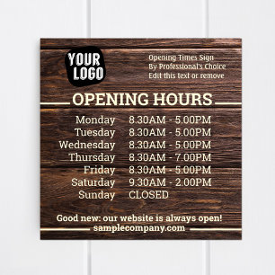Customisable Logo And Text Business Opening Hours  Poster