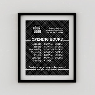 Customisable Logo And Text Business Opening Hours  Poster