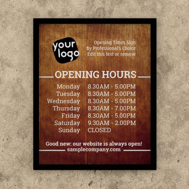  Customisable Logo And Text Business Opening Hours Poster (Creator Uploaded)