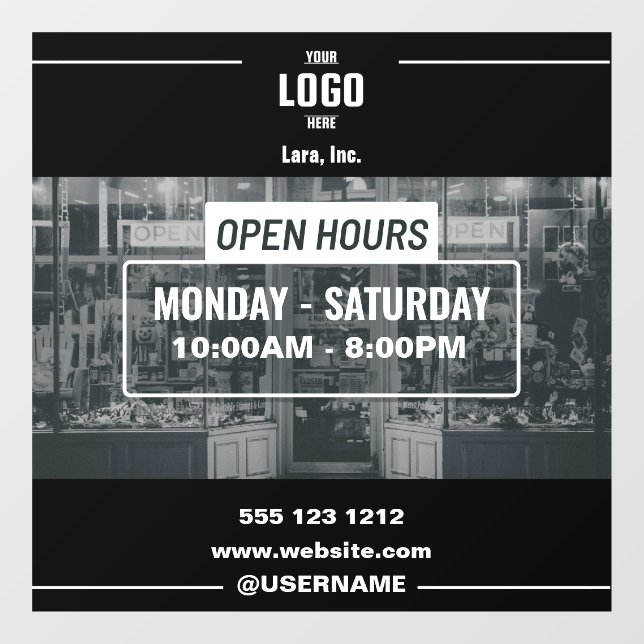 Customisable Logo & Job Title, Black Window Decals (Sheet)