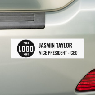Customisable Logo & Job Title Modern Minimalist Bumper Sticker