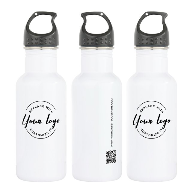 Customisable Logo Promotion QR CODE website 532 Ml Water Bottle (Water bottle with logo, website and QR code promotional merchandise.)