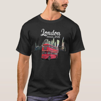 Customisable London Skyscape Red Bus Souvenir T-Shirt