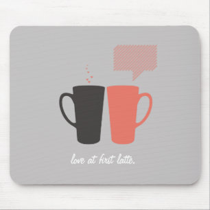 Customisable "Love at First Latte" Mouse Pad