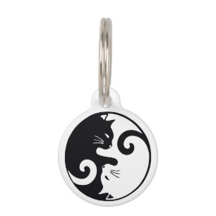 Customisable Love Cats Ying Yang Pet Tag
