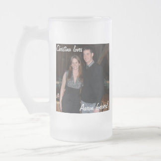 Customisable "loves" Mug! Frosted Glass Beer Mug