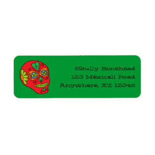 Customisable Lucha Libre Sugar Skull Return Address Label