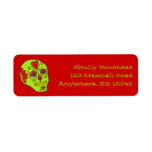 Customisable Lucha Libre Sugar Skull Return Address Label