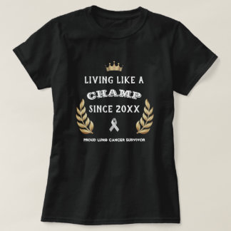 Customisable Lung Cancer Survivor laurel leaves T-Shirt