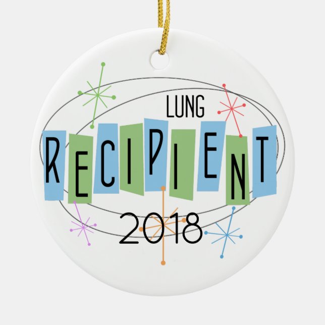 Customisable Lung Recipient Ceramic Ornament (Front)