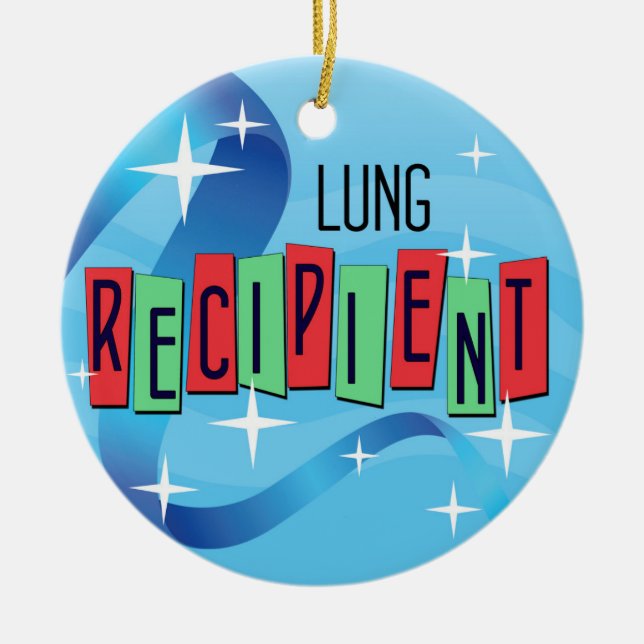 Customisable Lung Recipient Christmas Ceramic Ornament (Front)
