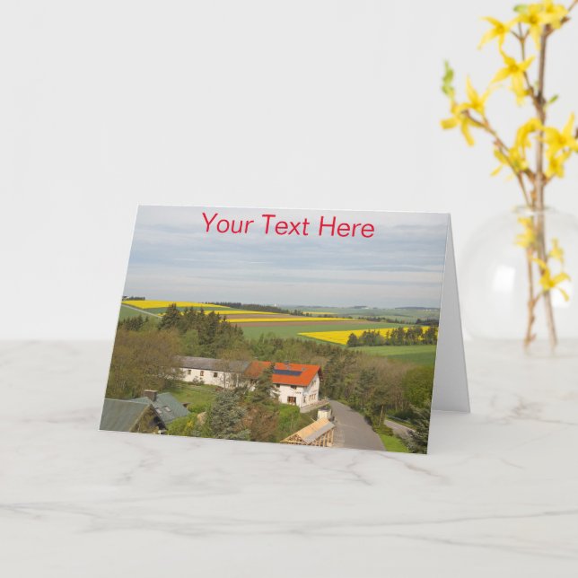 Customisable Luxembourg countryside Card (Yellow Flower)