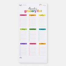 Customisable Magnetic Rainbow Grocery List