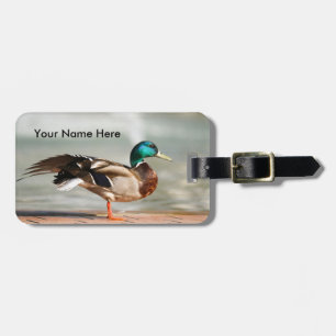 Customisable Male Mallard Duck Luggage Tag