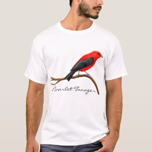 Customisable Male Scarlet Tanager Bird T-Shirt
