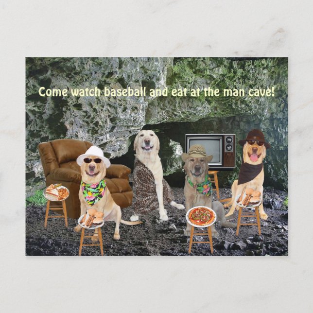 Customisable Man Cave Invitation Postcard (Front)