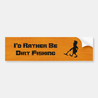 Customisable Man Metal Detecting Silhouette Bumper Sticker
