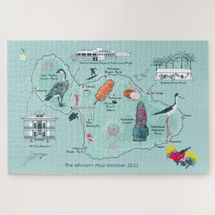 Customisable Map of Maui, Hawaii Jigsaw Puzzle