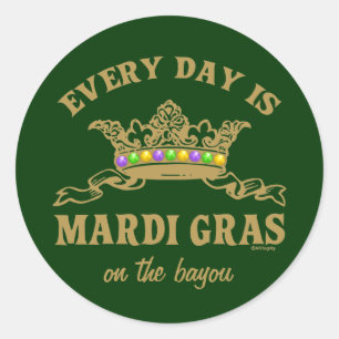 Customisable Mardi Gras Classic Round Sticker