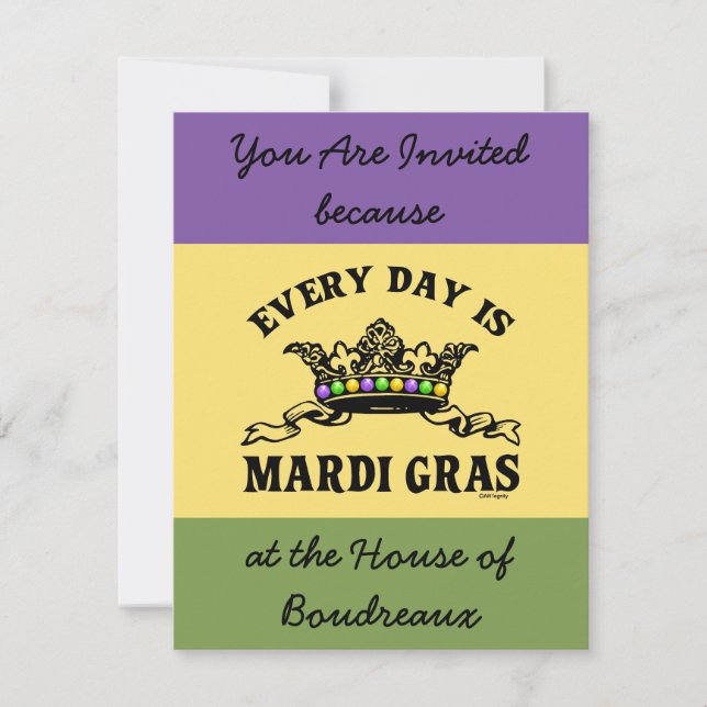 Customisable Mardi Gras Invitation (Front)