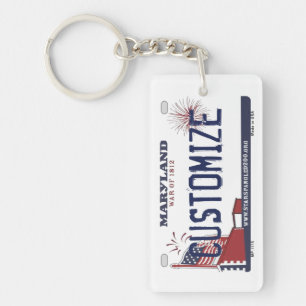 Customisable Maryland state license plate keychain