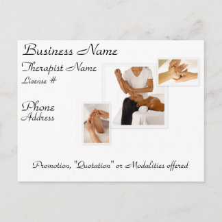 Customisable Massage/BodyWork Postcard (white)