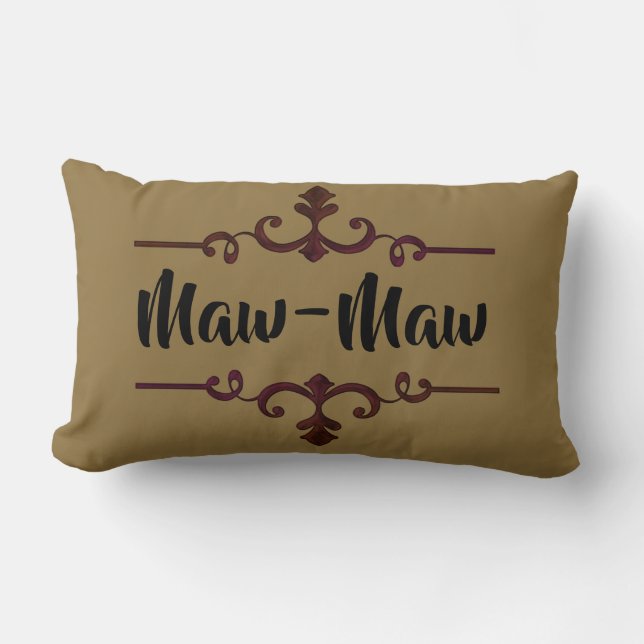 Customisable Maw-Maw Reversible design Lumbar Cushion (Front)
