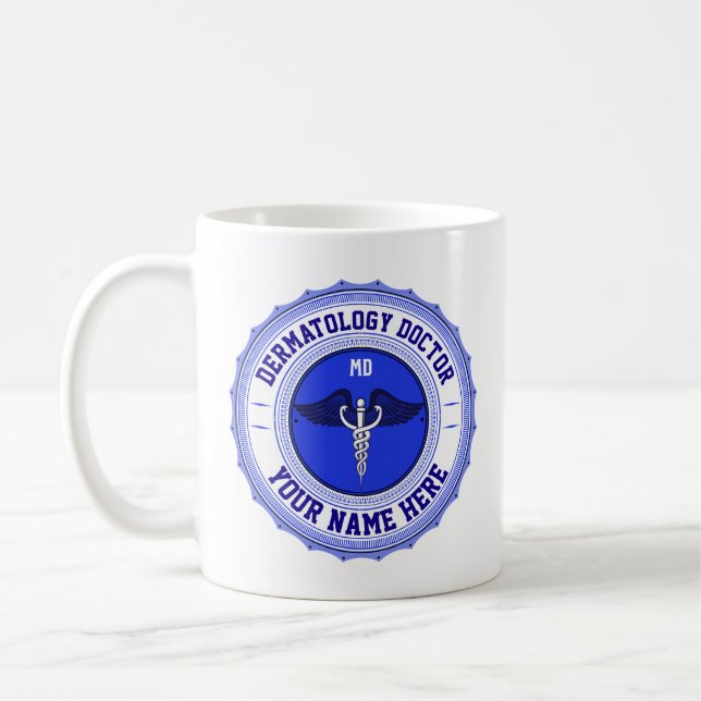 Customisable MD Speciality Caduceus Dermatology MD Coffee Mug (Left)