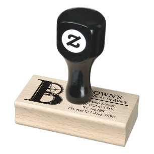 Customisable Mechanical monogram. Initial "B" Rubber Stamp