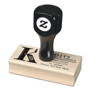 Customisable Mechanical monogram. Initial "K" Rubber Stamp