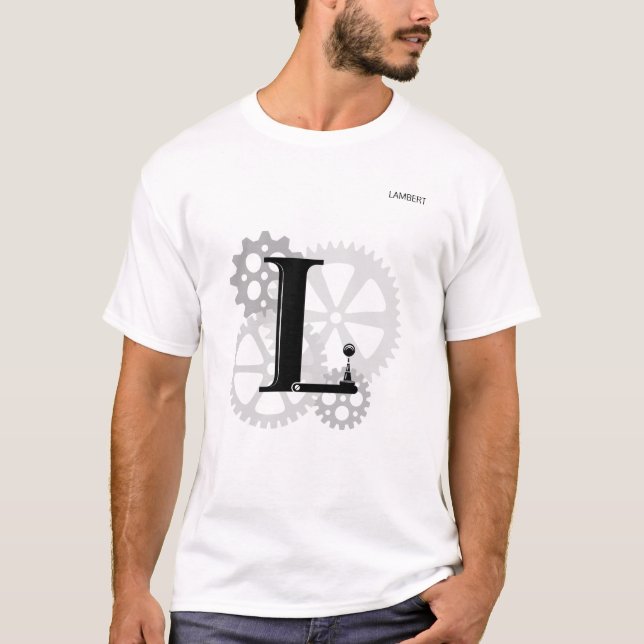 Customisable Mechanical monogram. Initial "L" T-Shirt (Front)