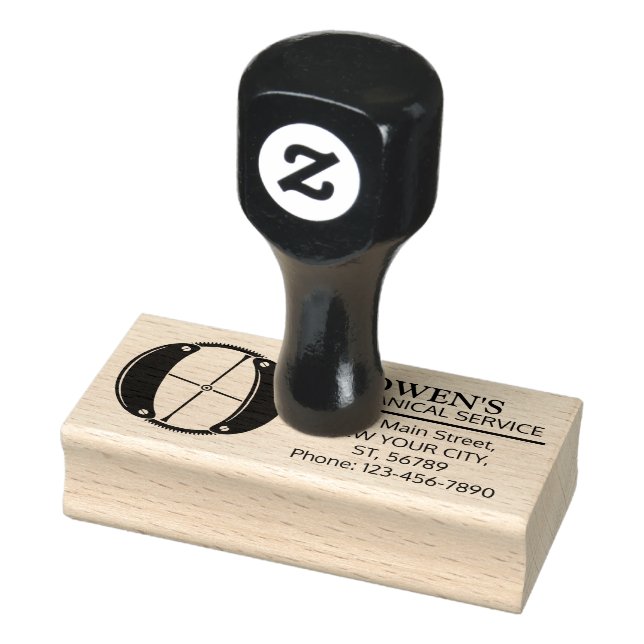 Customisable Mechanical monogram. Initial "O" Rubber Stamp (Stamp)