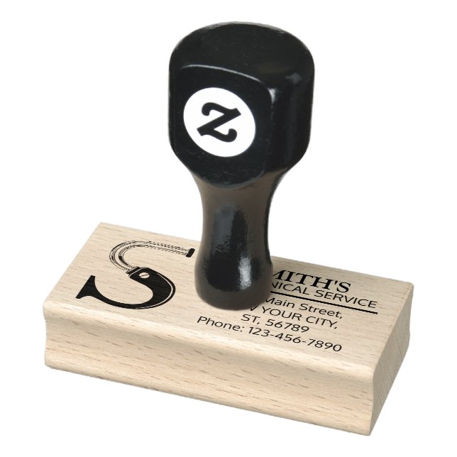 Customisable Mechanical monogram. Initial "S" Rubber Stamp (Stamp)