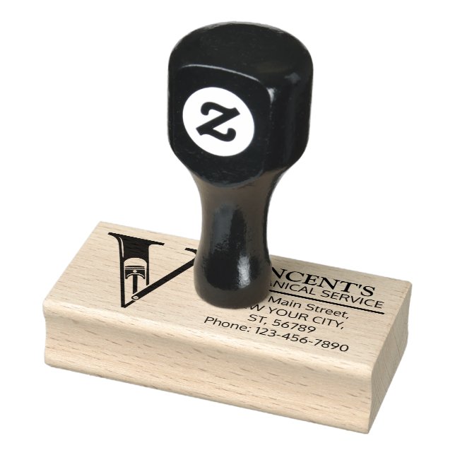 Customisable Mechanical monogram. Initial "V" Rubber Stamp (Stamp)