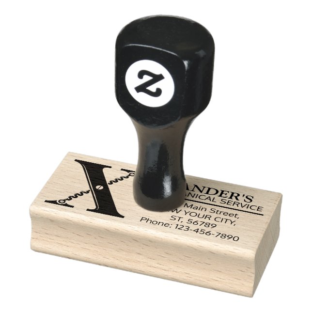 Customisable Mechanical monogram. Initial "X" Rubber Stamp (Stamp)