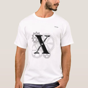 Customisable Mechanical monogram. Initial "X" T-Shirt