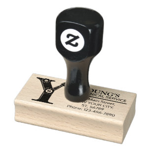 Customisable Mechanical monogram. Initial "Y" Rubber Stamp