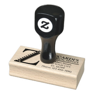 Customisable Mechanical monogram. Initial "Z" Rubber Stamp